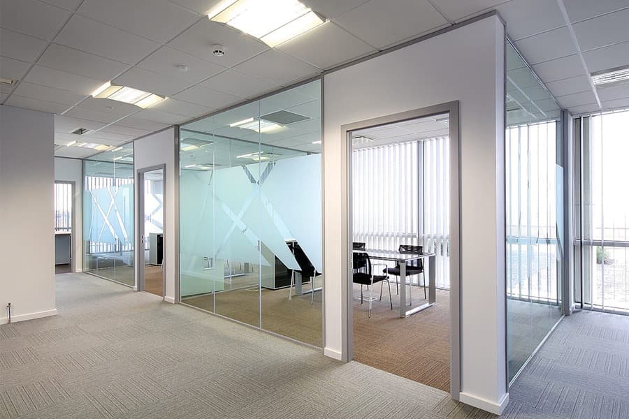 Office Partition Installation (Drywall & Glass)